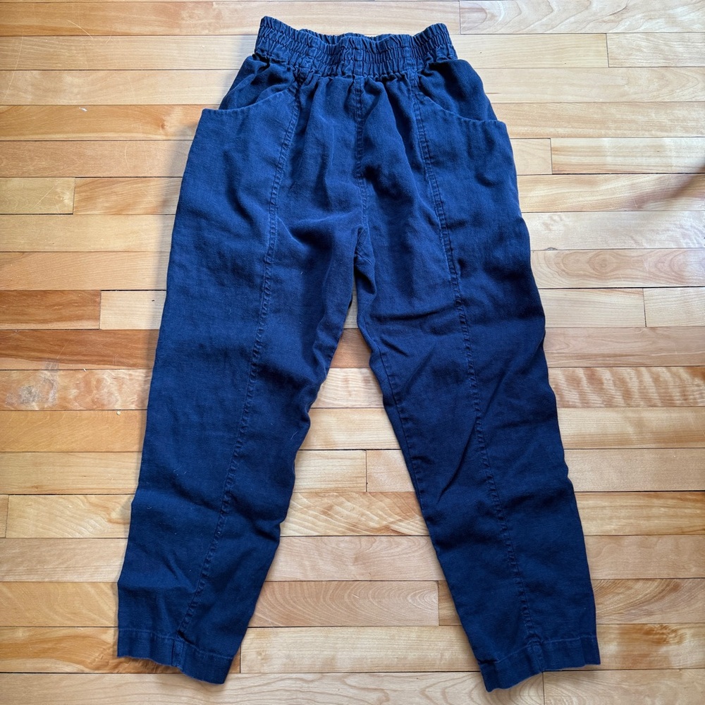 Elizabeth Suzann Studio Clyde Work Pant, navy linen